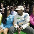Kylie Jenner, Kim Kardashian et Kanye West au défilé homme printemps-été 2019 Louis Vuitton, signé Virgil Abloh, au Palais-Royal à Paris, le 21 juin 2018. © Olivier Borde / Bestimage