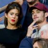Louis Sarkozy et sa compagne Natali Husic dans les tribunes lors du match de Ligue 1, Paris Saint-Germain (PSG) vs Toulouse FC (TFC) au Parc des Princes à Paris, France, le 20 août 2017.