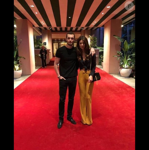 Louis Sarkozy et sa compagne Natali Husic à Beverly Hills le 24 juin 2018.