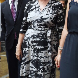 Mounir Mahjoubi, secrétaire d'Etat, chargé du Numérique, la Première Dame Brigitte Macron (Trogneux), Jean-Michel Blanquer, ministre de l'Education Nationale, Muriel Pénicaud, ministre du Travail et Marlène Schiappa, secrétaire d'Etat, chargée de l'Egalité des femmes et des hommes - La Première Dame française assiste au lancement de la fondation Femmes@Numérique pour rééquilibrer la répartition hommes-femmes dans les entreprises des nouvelles technologies à la cité des sciences et de l'industrie à Paris, France, le 27 juin 2018. La Première Dame est venue à la réception et a rencontré plusieurs associations dont elle a salué les "belles initiatives". © Giancarlo Gorassini/Bestimage