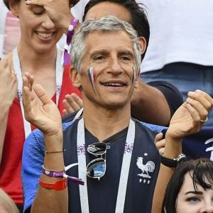 Nagui - Célébrités dans les tribunes lors du match de coupe du monde opposant la France au Danemark au stade Loujniki à Moscou, Russia, le 26 juin 2018. Le match s'est terminé par un match nul 0-0. © Pierre Perusseau/Bestimage