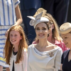 Angelina Jolie a assisté à la messe en l'honneur du 200ème anniversaire de l'Ordre de Saint-Michel et Saint-Georges à la cathédrale Saint Paul de Londres, le 28 juin 2018.