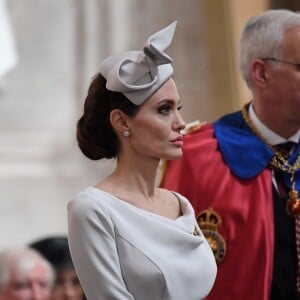 Angelina Jolie a assisté à la messe en l'honneur du 200ème anniversaire de l'Ordre de Saint-Michel et Saint-Georges à la cathédrale Saint Paul de Londres, le 28 juin 2018.