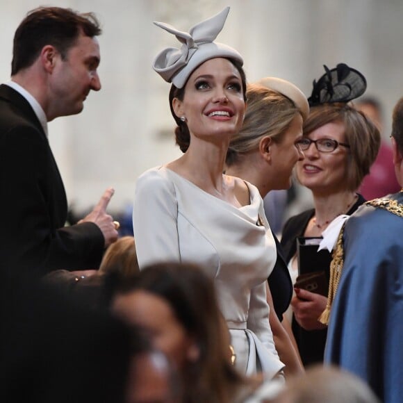 Angelina Jolie a assisté à la messe en l'honneur du 200ème anniversaire de l'Ordre de Saint-Michel et Saint-Georges à la cathédrale Saint Paul de Londres, le 28 juin 2018.