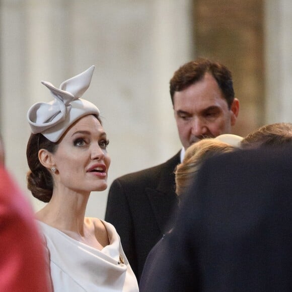 Angelina Jolie a assisté à la messe en l'honneur du 200ème anniversaire de l'Ordre de Saint-Michel et Saint-Georges à la cathédrale Saint Paul de Londres, le 28 juin 2018.