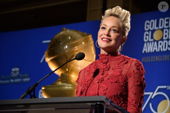 Sharon Stone - Annonce des nominations des 75ème Golden Globe Awards à Century City. Le 11 décembre 2017