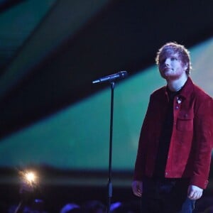 Ed Sheeran - Soirée des 38ème Brit Awards (récompense musicale délivrée annuellement par la British Phonographic Industry depuis 1977) à l'O2 Arena à Londres, Royaume Uni, le 21 février 2018.  Celebs at the 2018 Brit Awards held at the O2 Arena in London, UK on February 21, 2018. It is the 38th edition of the British Phonographic Industry's annual pop music awards.21/02/2018 - Londres