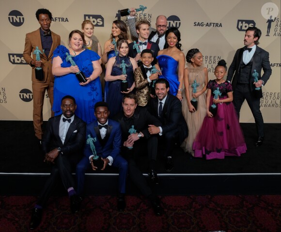 L'équipe de la série 'This Is Us' à la remise de prix des acteurs Guild awards à l'Auditorium Shrine à Los Angeles, le 21 janvier 2018