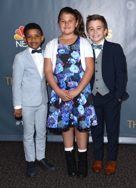 Lonnie CHavis, Mackenzie Hancsicsak et Parker Bates à la première de la dernière saison de série télévisée 'This is Us' au théâtre DGA à Los Angeles, le 14 mars 2017