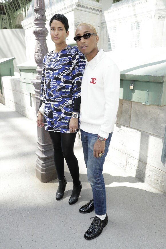 Pharrell Williams et sa femme Helen Lasichanh - 2e défilé de mode "Chanel", collection Haute-Couture automne-hiver 2018/2019, à Paris. Le 3 juillet 2018 © Olivier Borde / Bestimage