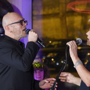 Semi-exclusif - Pascal Obispo et Muriel Robin - Soirée du 90ème anniversaire de Line Renaud sur le Bateau Potel et Chabot "Pavillon Seine" à Paris le 2 juillet 2018. © Coadic Guirec/Bestimage