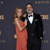 Jeffrey Dean Morgan et sa femme Hilarie Burton à la 69ème soirée annuelle des Emmy awards au théâtre Microsoft à Los Angeles, le 17 septembre 2017