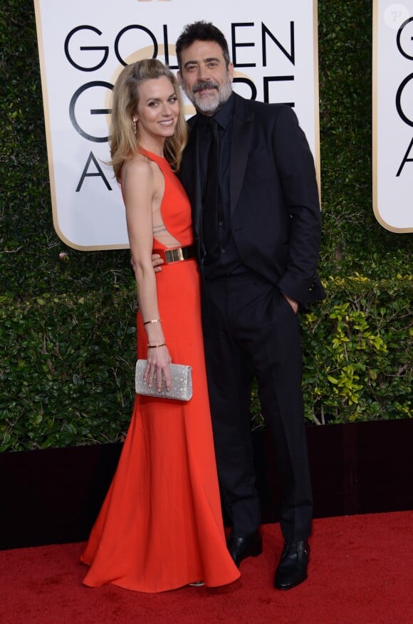 Jeffrey Dean Morgan et sa femme Hilarie Burton - La 74ème cérémonie annuelle des Golden Globe Awards à Beverly Hills, le 8 janvier 2017.