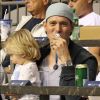 Exclusif - Michael Bublé est allé voir un match de football de l'équipe des Whitecaps avec son fils Noah à Vancouver. Le 26 août 2015 © CPA / Bestimage