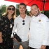Valerie Trierweiler, son fils Léonard et Guillaume Gomez (chef des cuisines du palais de l'Elysée) - 6ème édition du Trophée de la Pétanque Gastronomique au Paris Yacht Marina à Paris, France, le 28 juin 2018. © Philippe Baldini/Bestimage
