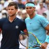 Rafael Nadal of Spain and Dominic Thiem of Austria during the mens singles final during day Finale de Roland-Garros opposant son compagnon Dominic Thiem à Rafael Nadal, le 10 juin 2018.