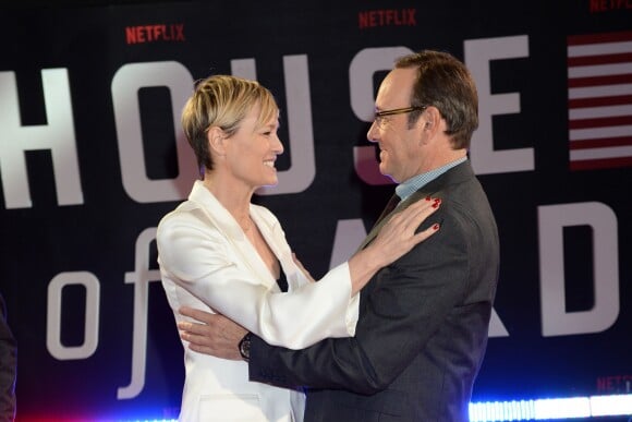 Robin Wright, Kevin Spacey - Première de la saison 3 de la série "House of Cards" à Londres. Le 26 février 2015