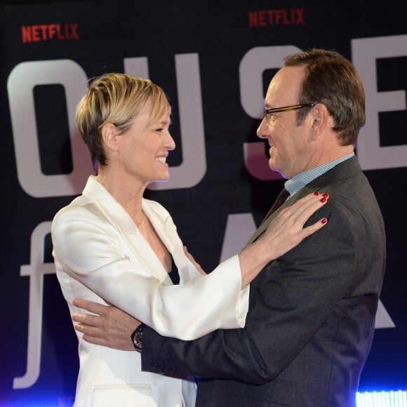 Robin Wright, Kevin Spacey - Première de la saison 3 de la série "House of Cards" à Londres. Le 26 février 2015