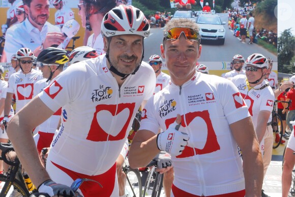 Exclusif - Laurent-Eric Lelay (directeur des sports de France Télévisions), Thomas Voeckler - Etape du coeur au profit de Mécénat Chirurgie Cardiaque (MCC) à Cholet le 9 juillet 2018. © CVS/Bestimage