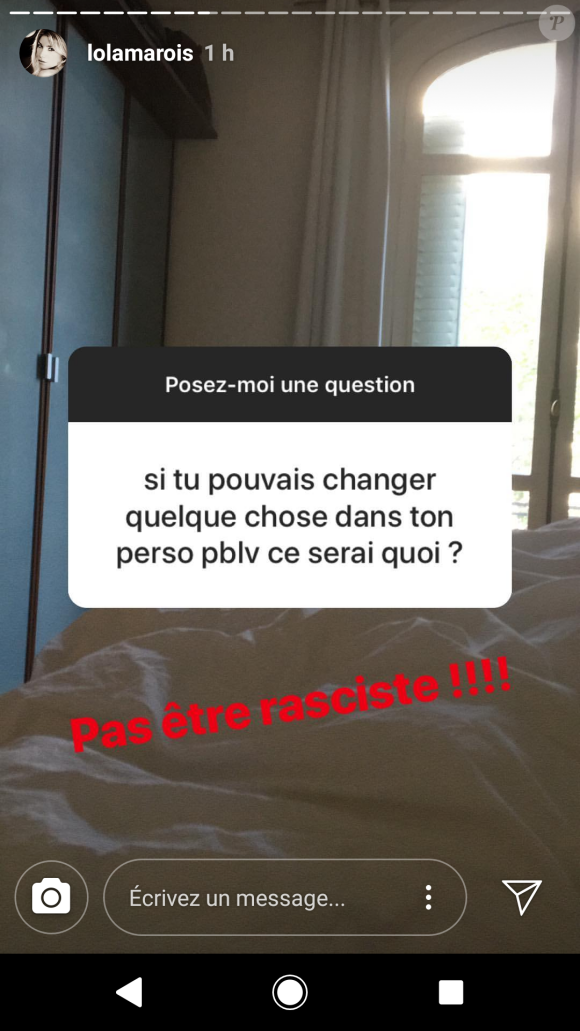 Lola Marois s'exprime sur Ariane, le personnage qu'elle incarne dans "Plus belle la vie" (France 3), sur Instagram le 11 juillet 2018.