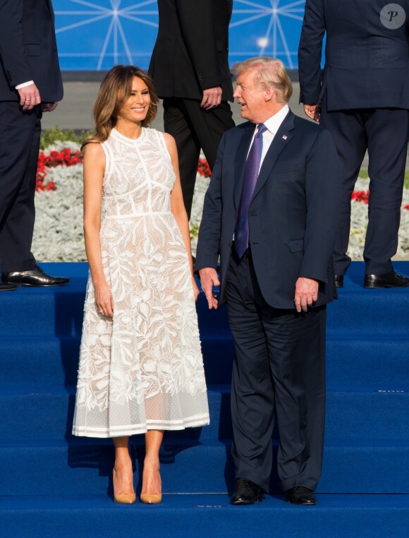 Donald J. Trump (président des États-Unis) et sa femme la Première Dame Melania Trump - Arrivées au dîner du sommet de l'OTAN à Bruxelles, Belgique, le 11 juillet 2018. © Alain Rolland/ImageBuzz/Bestimage