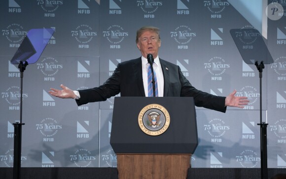 Donald J. Trump lors du 75ème anniversaire de la "National Federation of Independent Business" à Washington DC, le 19 juin 2018.