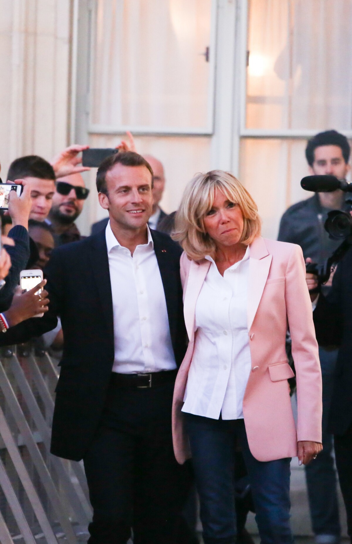 Photo : Le président de la République Emmanuel Macron et sa femme la ...