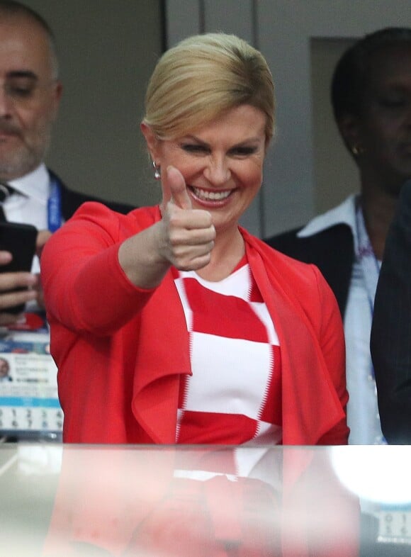 Kolinda Grabar-Kitarović à Sotchi lors du match Russie-Croatie le 7 juillet 2018.