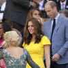 La duchesse Catherine de Cambridge (Kate Middleton) et le prince William assistaient le 15 juillet 2018 à la finale du tournoi de Wimbledon, à Londres.