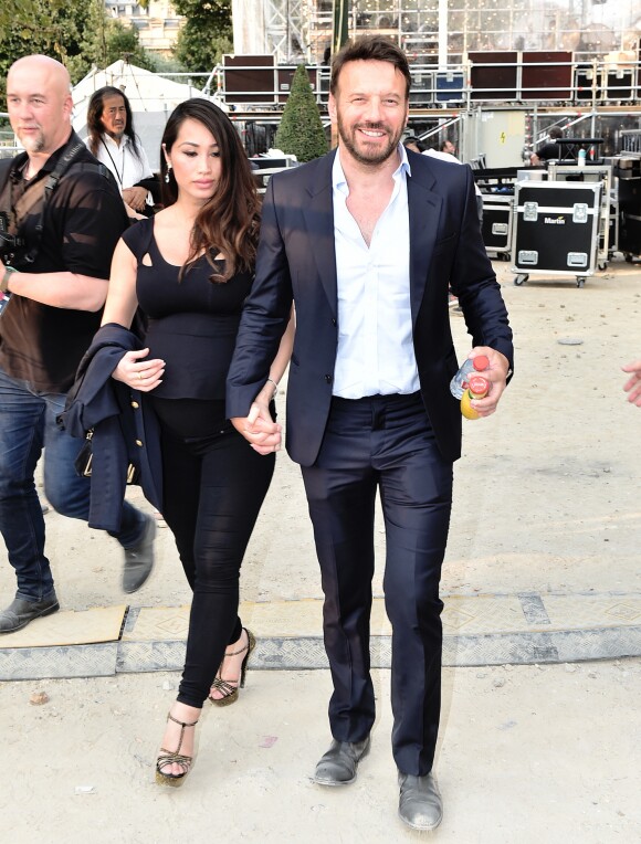 Exclusif - Samuel Le Bihan et sa compagne Angela (Enceinte) - People et Backstage du Grand concert de Musique classique du 14 juillet au Champs de Mars à Paris. Le 14 juillet 2018 © Guirec-Gorassini-Veeren / Bestimage