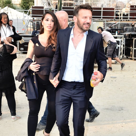 Exclusif - Samuel Le Bihan et sa compagne Angela (Enceinte) - People et Backstage du Grand concert de Musique classique du 14 juillet au Champs de Mars à Paris. Le 14 juillet 2018 © Guirec-Gorassini-Veeren / Bestimage