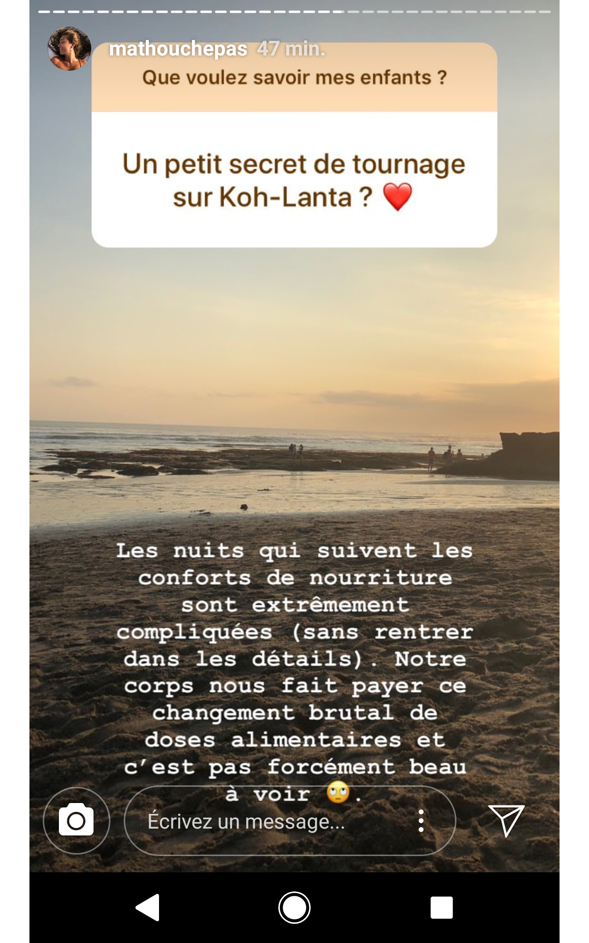 Photo Mathilde ("KohLanta Cambodge") révèle un secret de tournage