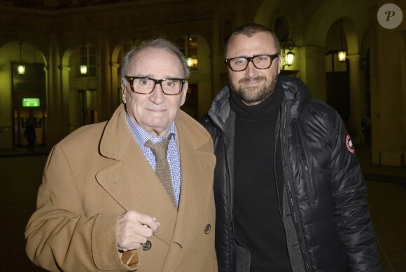 Claude Brasseur et son fils Alexandre - Générale de la pièce "La porte à côté" au Théâtre Édouard VII à Paris, le 10 fevrier 2014.