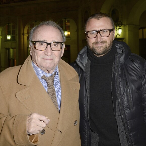 Claude Brasseur et son fils Alexandre - Générale de la pièce "La porte à côté" au Théâtre Édouard VII à Paris, le 10 fevrier 2014.