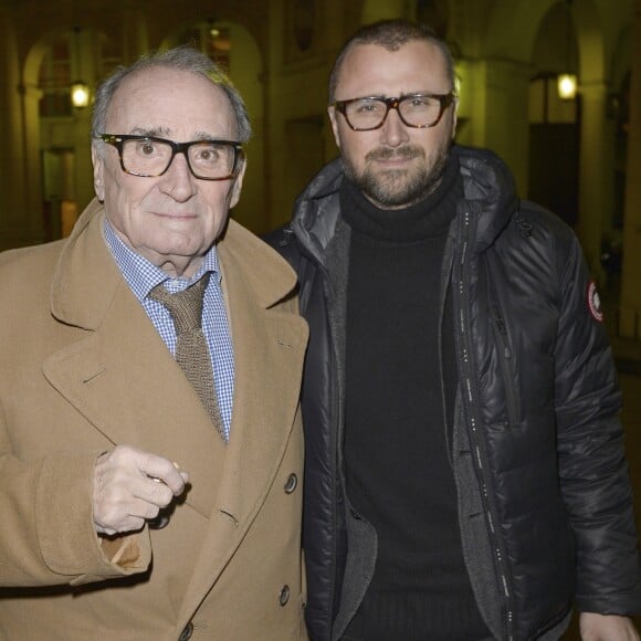 Claude Brasseur et son fils Alexandre - Générale de la pièce "La porte à côté" au Théâtre Édouard VII à Paris, le 10 fevrier 2014.