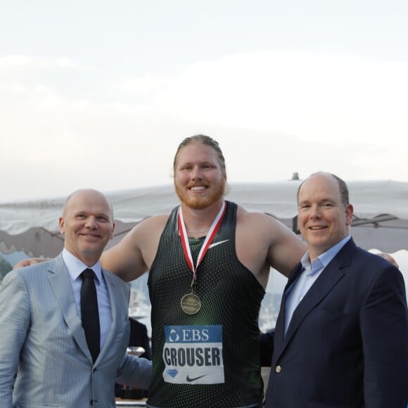 Gregor Bencina, pdg d'EBS Group, l'americain Ryan Crouser, le prince Albert II de Monaco - Lancé du poids en ouverture du 31ème meeting d'athlétisme Herculis organisé sur le Port Hercule de la Principauté à Monaco le 19 juillet 2018. La compétion aura lieu au stade Louis II le 20 juillet. © Claudia Albuquerquet/Bestimage