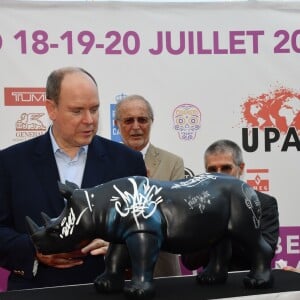 Exclusif - Le prince Albert II de Monaco - 2ème édition de la performance artistique éphémère UPAW (Urban Painting Around the World) sur le Quai Albert 1er à Monaco le 19 juillet 2018. © Bruno Bebert/JC Vinaj/PRM/Bestimage