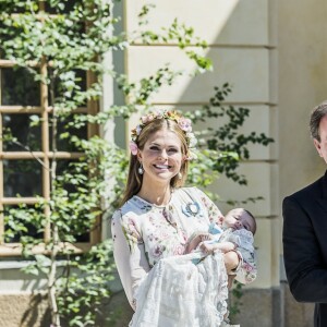 Image du baptême de la princesse Adrienne de Suède, fille de la princesse Madeleine et de Christopher O'Neill, le 8 juin 2018 à Stockholm.