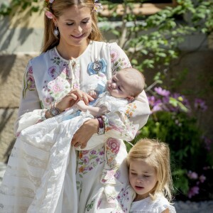 Image du baptême de la princesse Adrienne de Suède, fille de la princesse Madeleine et de Christopher O'Neill, le 8 juin 2018 à Stockholm.