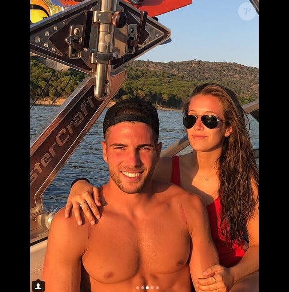 Luca Zidane et sa compagne Charlotte en week-end au lac de San Juan. Instagram le 22 juillet 2018.