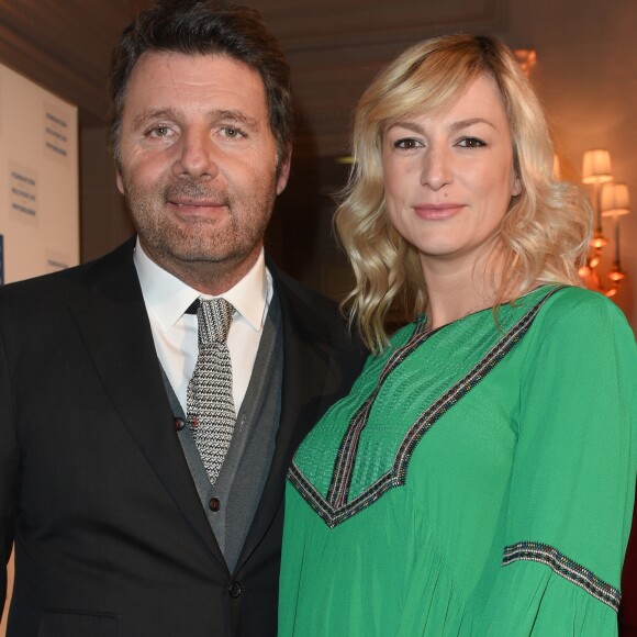 Philippe Lellouche et sa compagne Vanessa Boisjean (enceinte) - Soirée de Gala de bienfaisance de La Fondation pour la Recherche en Physiologie à l'hôtel George V à Paris le 19 mars 2018. Lors de cet évènement, les Stéthos d'Or ont récompensé pour la deuxième fois les personnalités qui entreprennent de communiquer de la joie de vivre et du bien-être au public. © Coadic Guirec/Bestimage