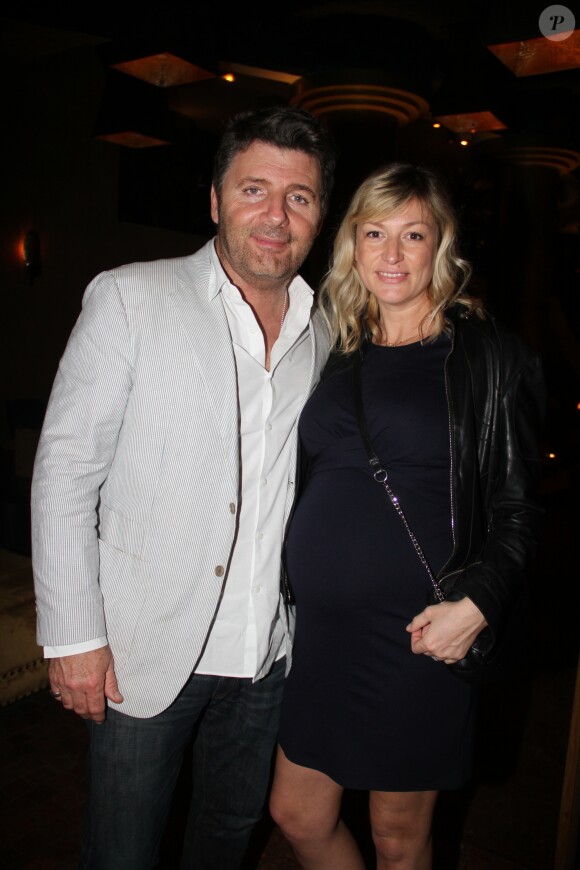 Exclusif - Philippe Lellouche et sa compagne Vanessa Boisjean (enceinte) - L.Baffie fête ses 60 ans avec ses amis au Manko à Paris, France, le 19 avril 2018. © Philippe Baldini/Bestimage