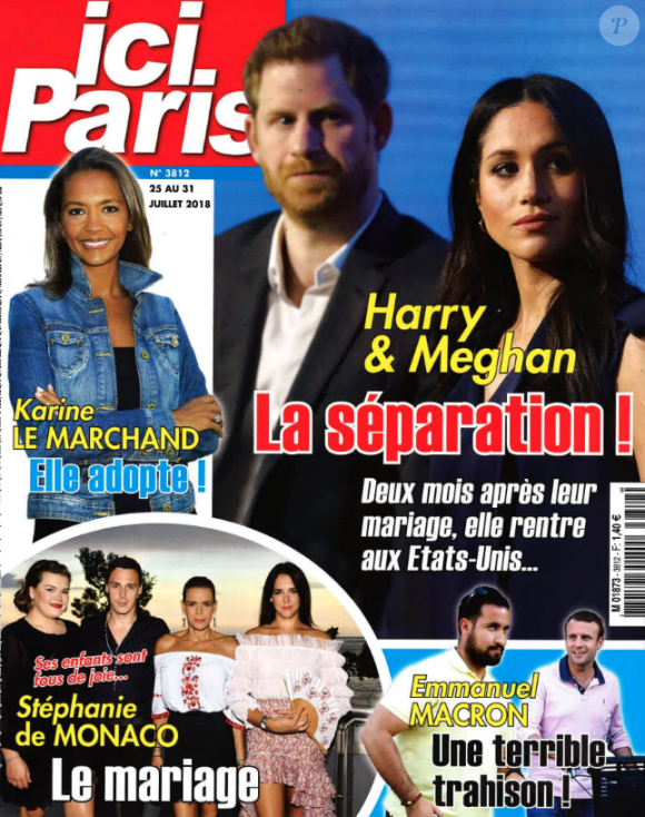 Couverture du magazine "Ici Paris", en kiosques le 25 juillet 2018.