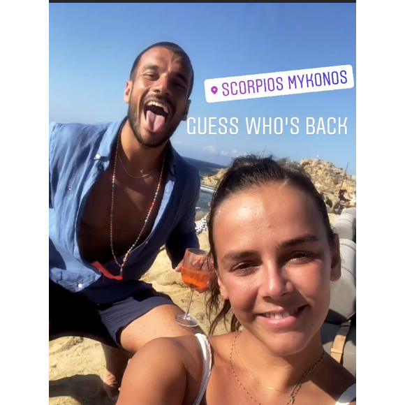 Pauline Ducruet en vacances à Mykonos avec son ami Maxime Giaccardi, image extraite de sa story Instagram du 30 juillet 2018.