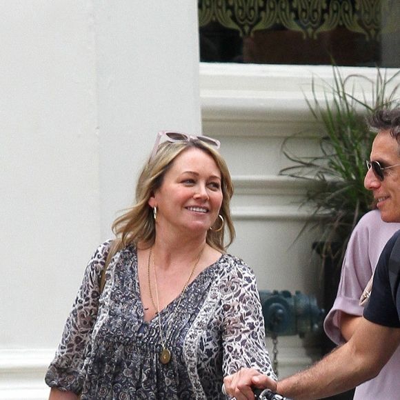 Ben Stiller et son ex-femme Christine Taylor vont déjeuner ensemble à Tribeca. New York, le 30 juillet 2018.