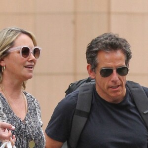 Ben Stiller et son ex-femme Christine Taylor vont déjeuner ensemble à Tribeca. New York, le 30 juillet 2018.