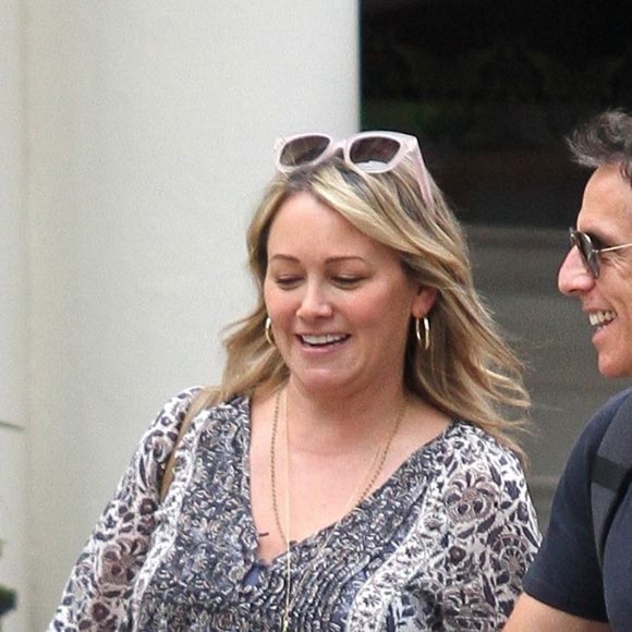 Ben Stiller et son ex-femme Christine Taylor vont déjeuner ensemble à Tribeca. New York, le 30 juillet 2018.