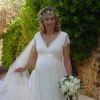 Exclusif - Maud Fontenoy enceinte - Mariage de la navigatrice et femme politique et vice-présidente de la région Sud-Provence-Alpes-Côte-d'Azur, Maud Fontenoy avec le conseiller régional poitevin Olivier Chartier à l'Èglise de Gassin dans le Var le 26 mai 2018. Maud Fontenoy va accoucher de son 4ème enfant dans moins d'une semaine. © Christiane Georges/Nice Matin/Bestimage