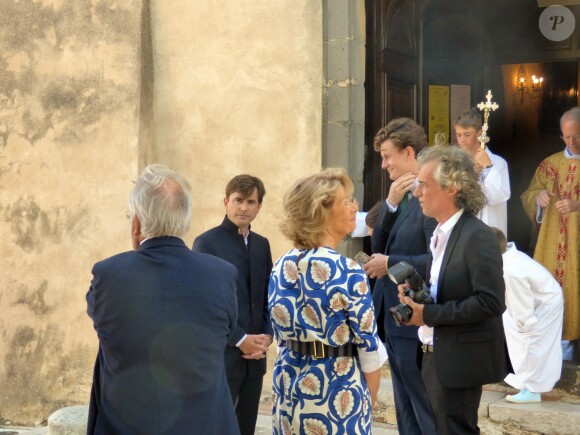 Exclusif - Olivier Chartier - Mariage de la navigatrice et femme politique et vice-présidente de la région Sud-Provence-Alpes-Côte-d'Azur, Maud Fontenoy avec le conseiller régional poitevin Olivier Chartier à l'église de Gassin dans le Var le 26 mai 2018. Maud Fontenoy va accoucher de son 4ème enfant dans moins d'une semaine. © Christiane Georges/Nice Matin/Bestimage