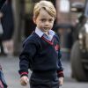 Le prince George de Cambridge lors de sa rentrée des classes le 7 septembre 2017 à Londres, à l'école Thomas's Battersea.